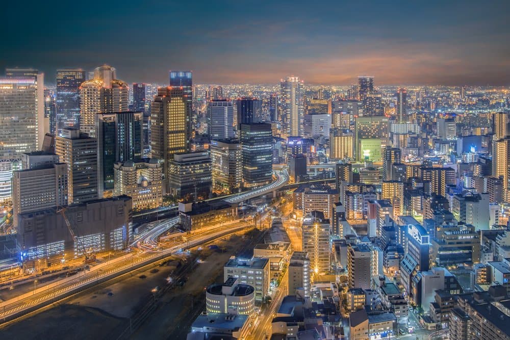 Vibrant Evening Cityscape by royhoo — canvas wall art