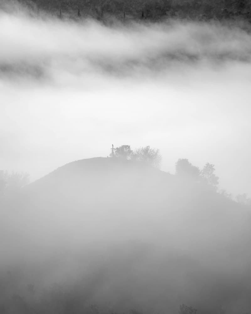 Misty Mountain Cross by Josip Milićević — canvas wall art