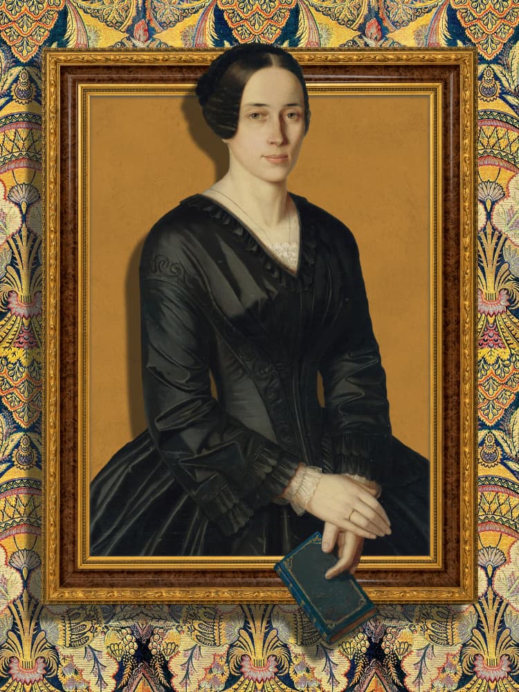 Elegant Lady With Book by Marja van den Hurk — canvas wall art