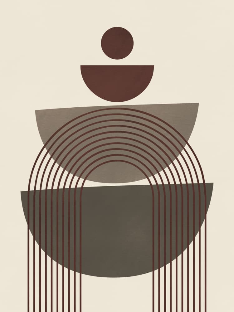 Stacked Geometric Arcs by Little Dean — canvas wall art