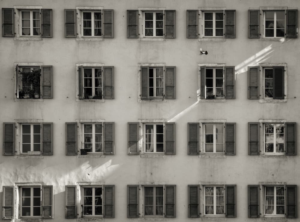 Symmetrical Window Facade by Zina Heg — canvas wall art