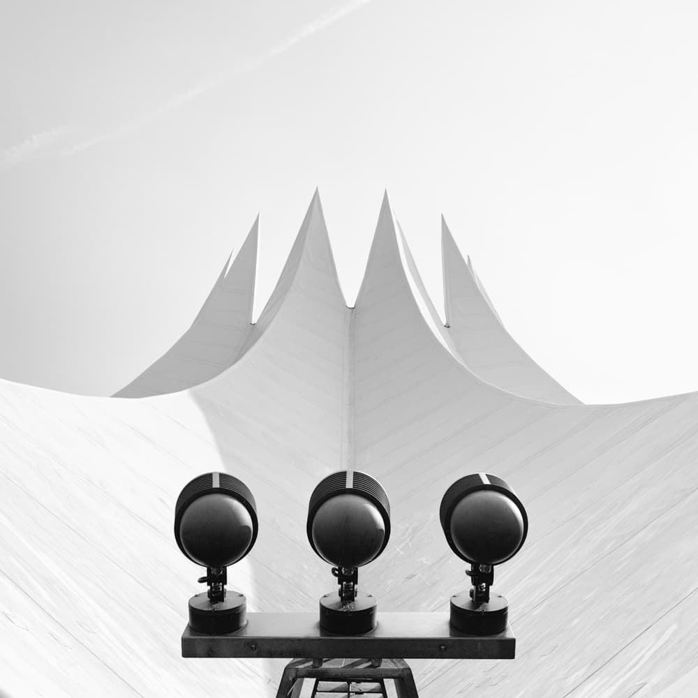 Modern Peaks Black Lights by Jan Rauwerdink — canvas wall art