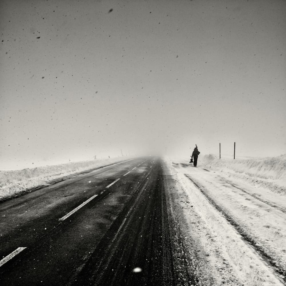 Lone Winter Journey by Robert Kuavi — canvas wall art