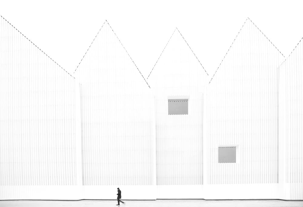 Lone Walker White Architecture by Anna Niemiec — canvas wall art