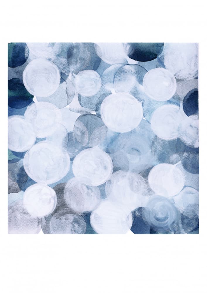 Serene Blue Circles by Louise van Terheijden — canvas wall art