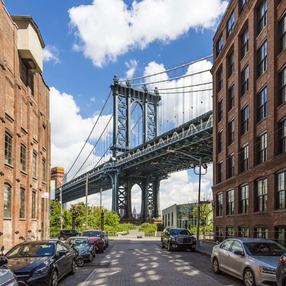 Manhattan Bridge DUMBO View by Melanie Viola — canvas wall art