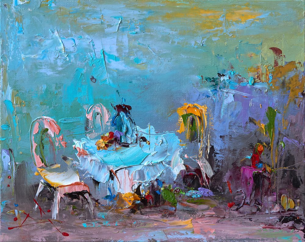 Colorful Cafe Impression by Stanislav Lazarov — canvas wall art
