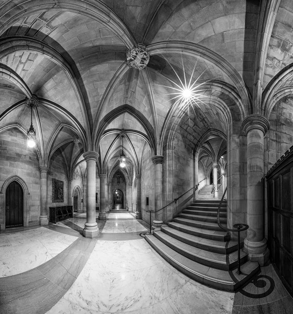 Grand Gothic Staircase by Christopher Budny — canvas wall art