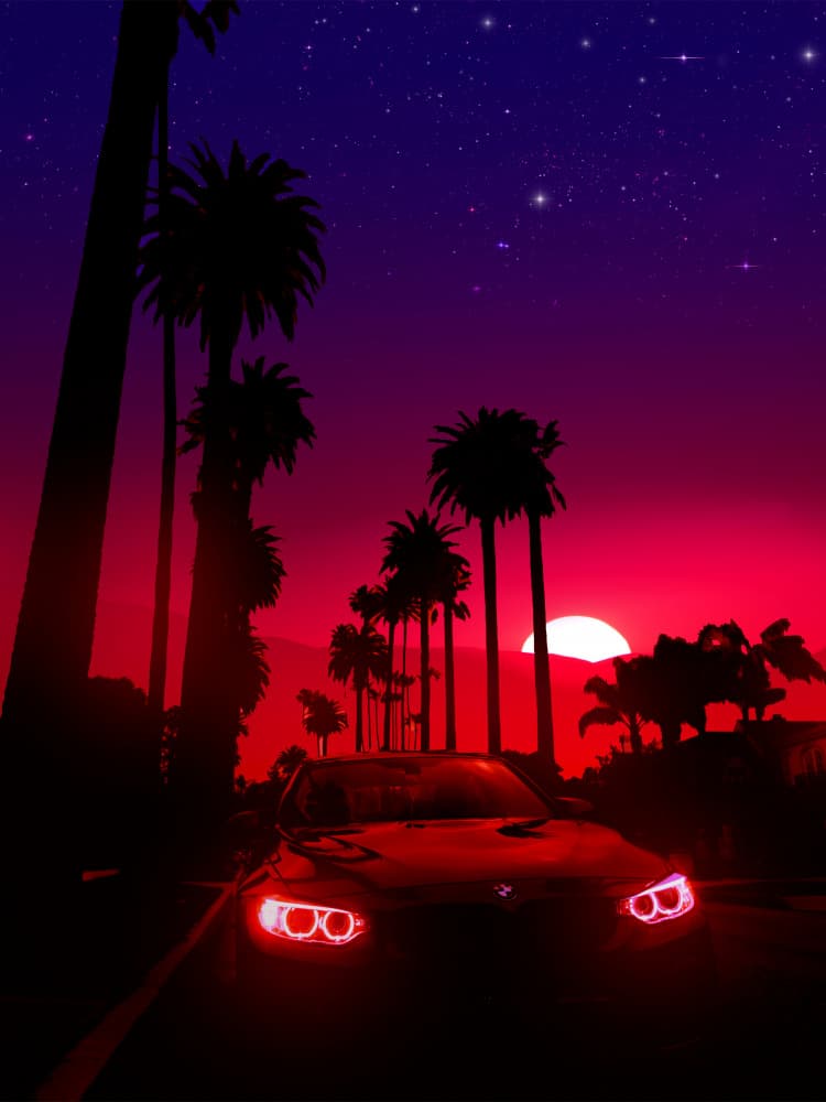 Red Sky Boulevard by Ritvik takkar — canvas wall art