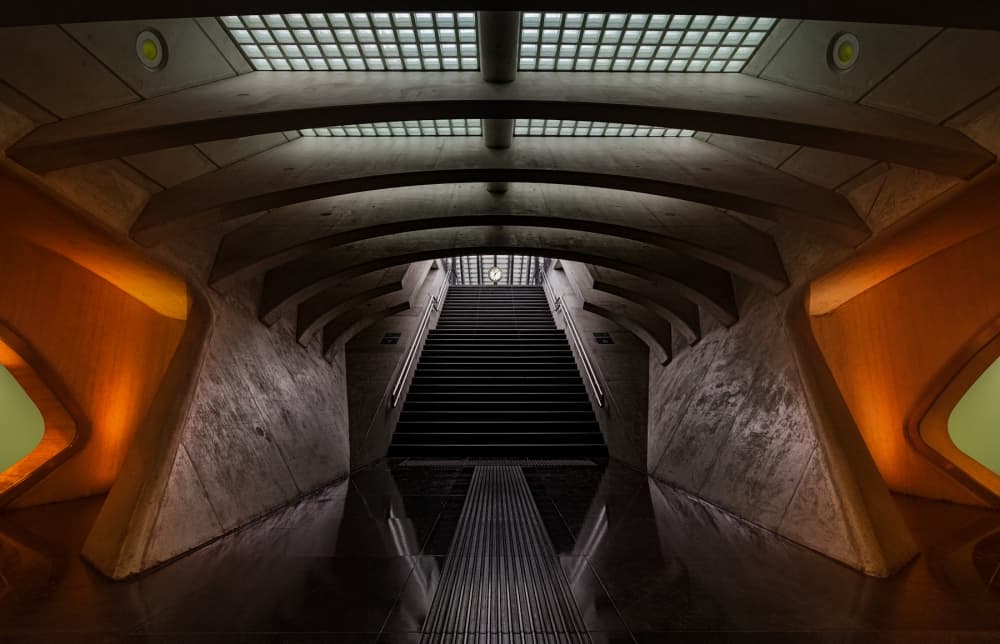 Modern Architectural Passage by Michiel Hageman — canvas wall art