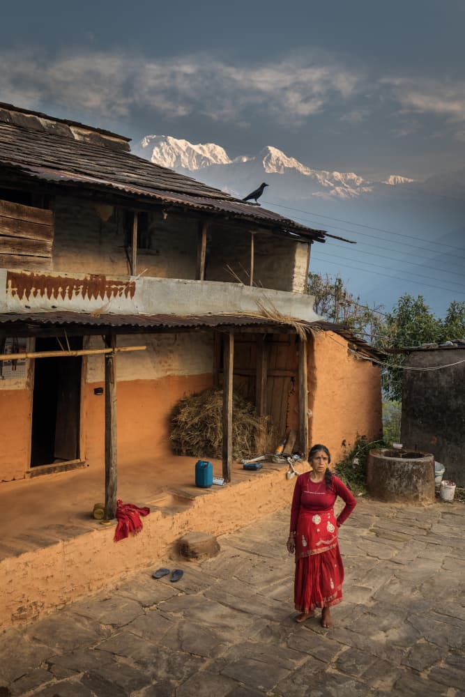 Nepali Woman Mountain Village by Dan Mirica — canvas wall art