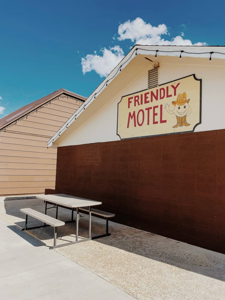 Friendly Motel Sign by Del Mundo Imagery — canvas wall art