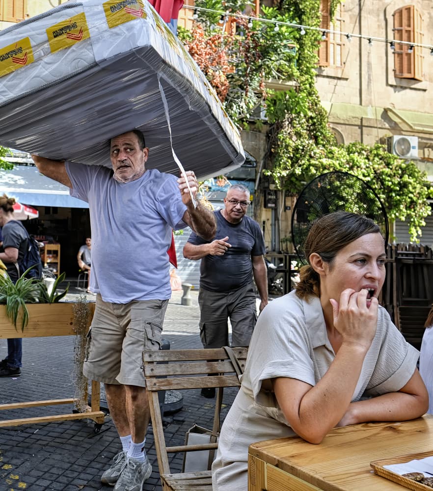 Street Mattress Haul by zyfeller — canvas wall art