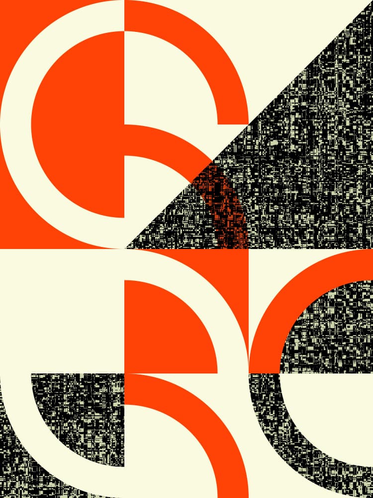 Textured Orange Geometry by Petr Strnad — canvas wall art