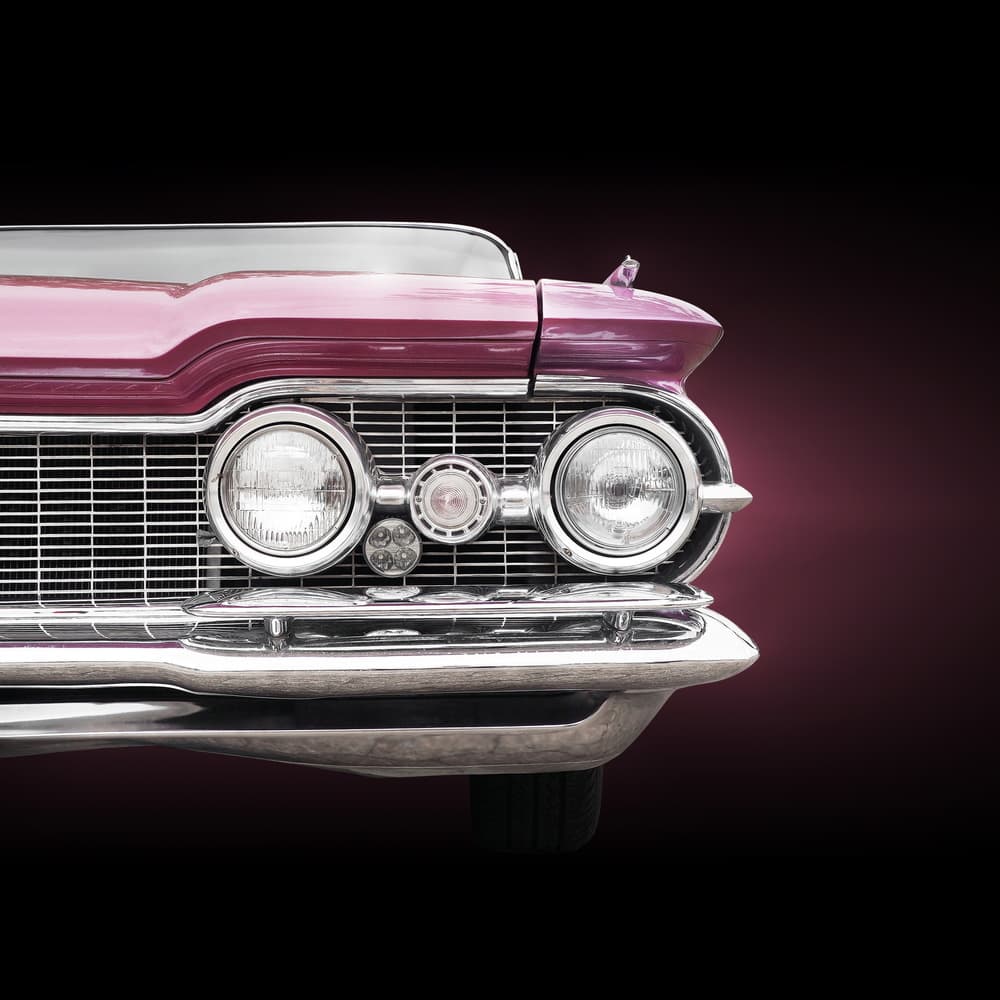 Classic Purple Car Front by Beate Gube — canvas wall art