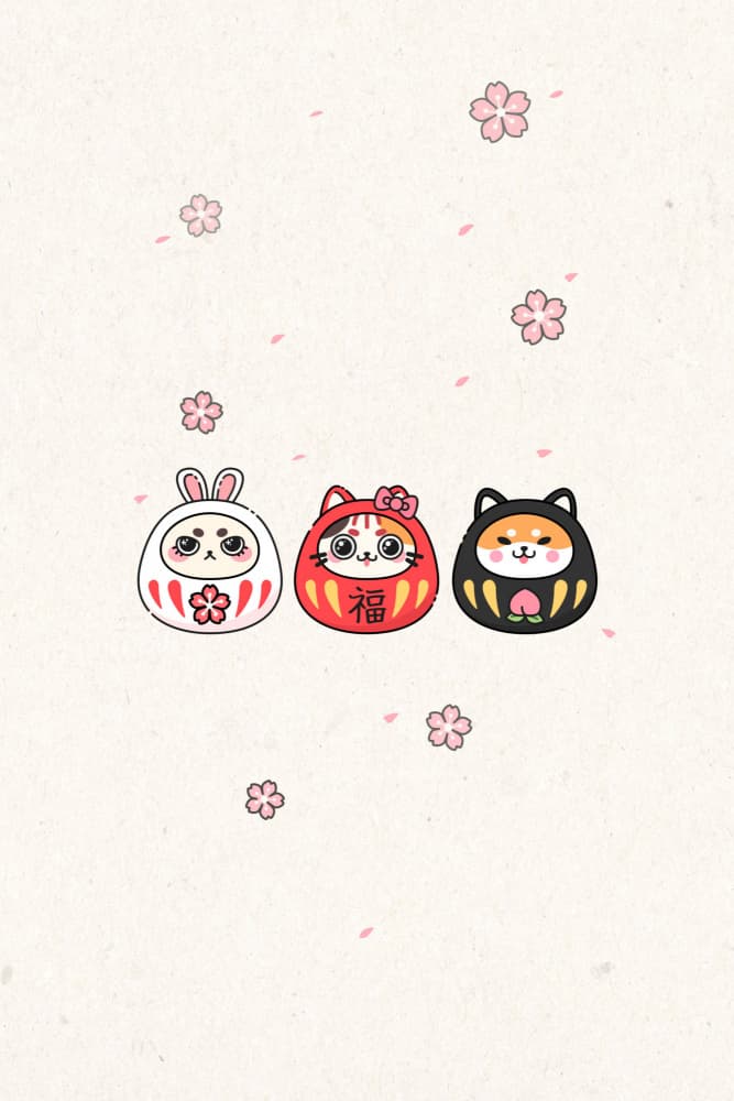 Lucky Animal Darumas by Xuan Thai — canvas wall art