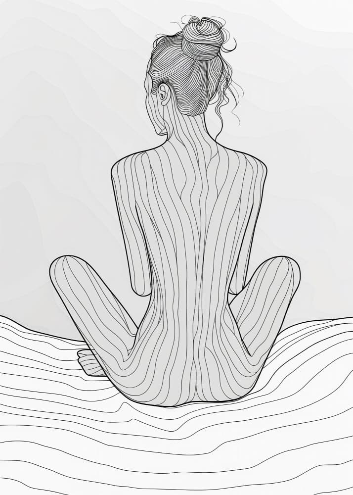 Serene Woman's Back by Justyna Jaszke — canvas wall art
