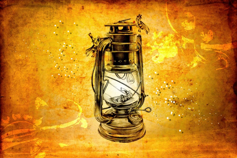 Antique Lantern and Bee by Rafal Kulik — canvas wall art