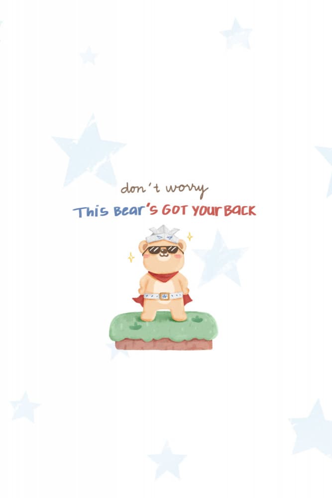 Supportive Superhero Bear by Xuan Thai — canvas wall art