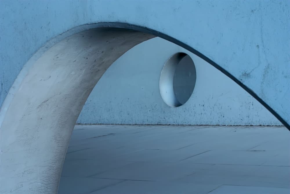 Abstract Blue Arch by Ytje Veenstra — canvas wall art