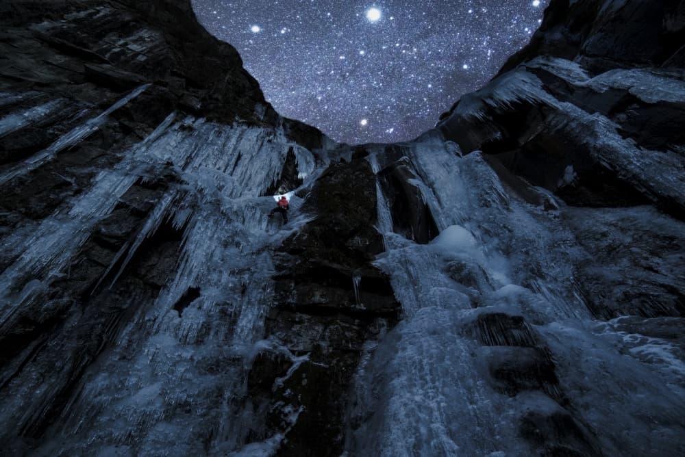 Starry Ice Climb by Takanobu　Kano — canvas wall art