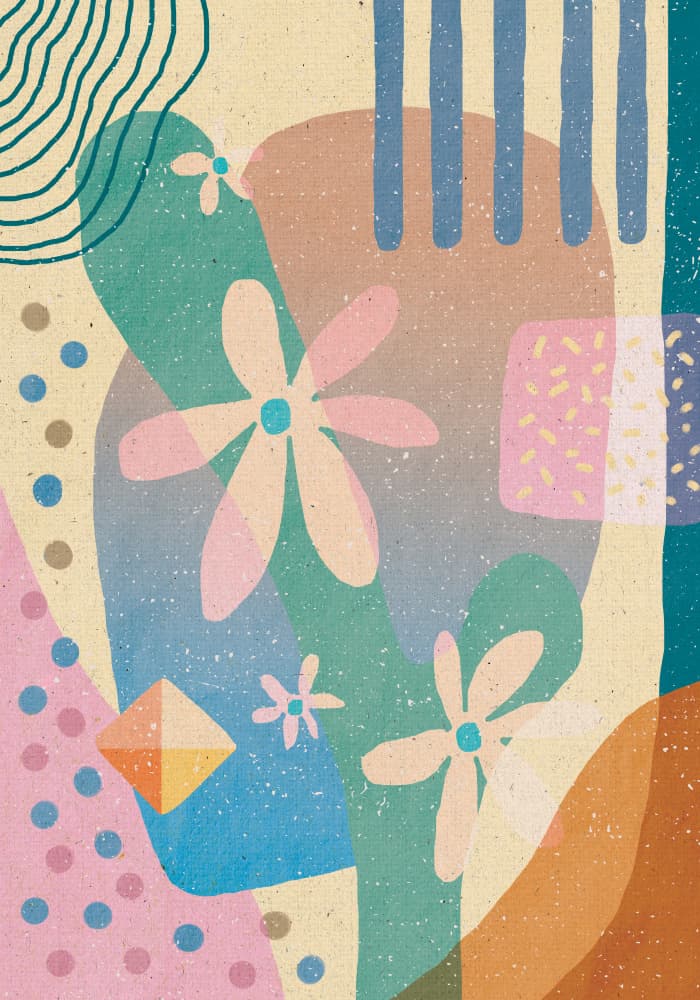 Playful Floral Abstract by Aylin Demir — canvas wall art