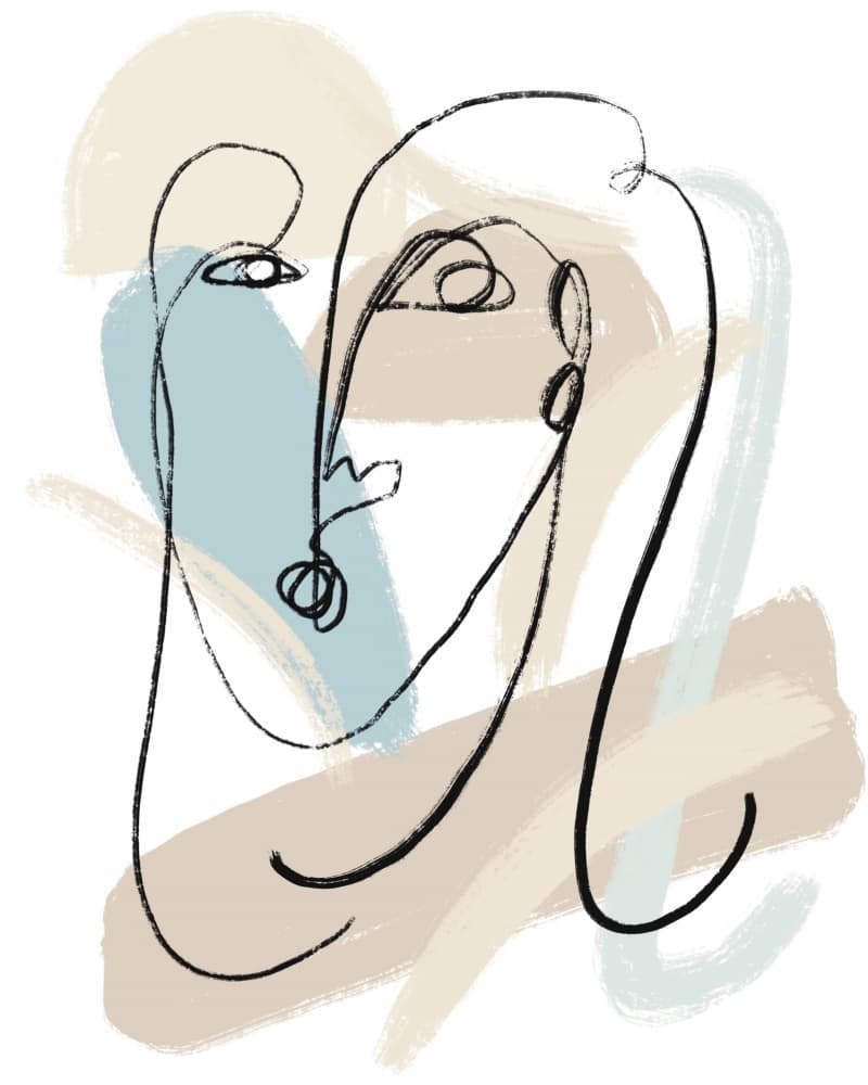 Abstract Line Faces by GIovanna Gil Alves — canvas wall art