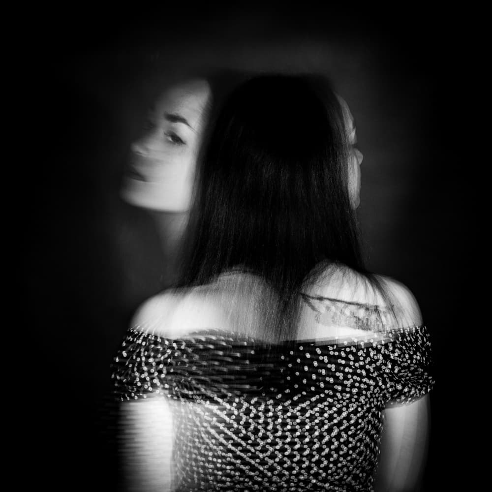 Pensive Duality Portrait by Thierry Lagandré (Transgressed Light) — canvas wall art