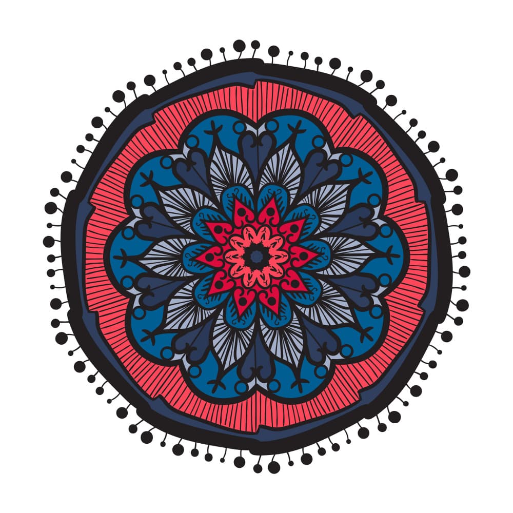 Vibrant Mandala Bloom by Marika Barsrsind — canvas wall art