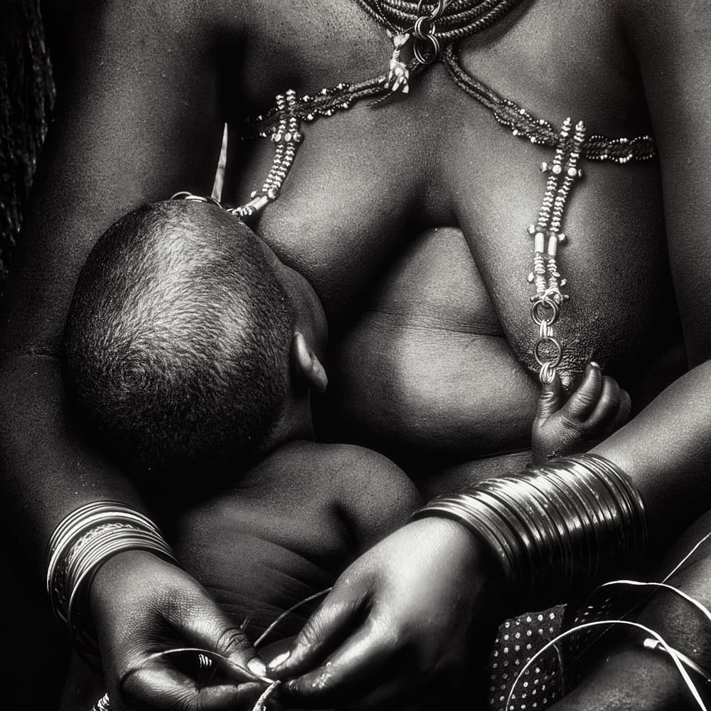 Nurturing Mother and Child by Piet Flour — canvas wall art