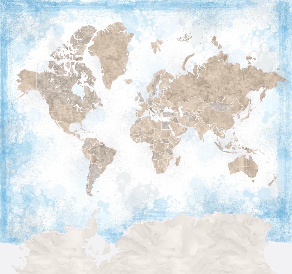 Vintage Watercolor World Map by Rosana Laiz Blursbyai — canvas wall art