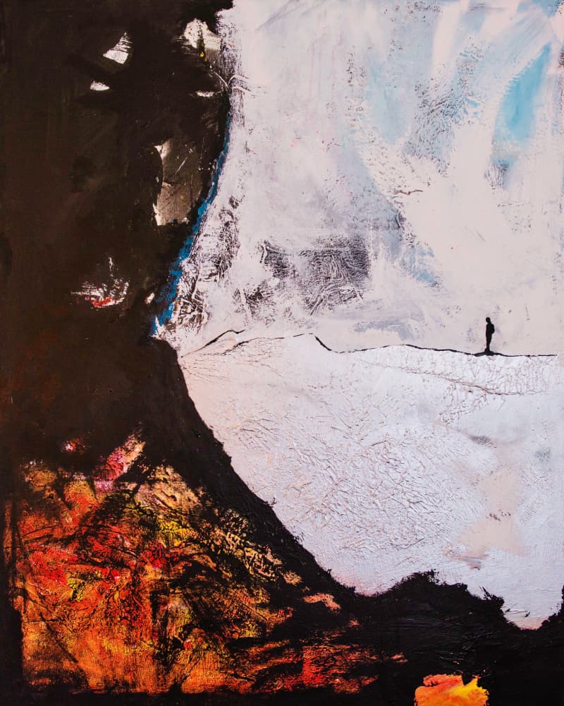 Solitary Figure Abstract Journey by Fredrik Olsen — canvas wall art