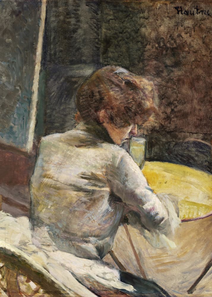 Waiting (ca.1887) by TOULOUSE LAUTREC — canvas wall art