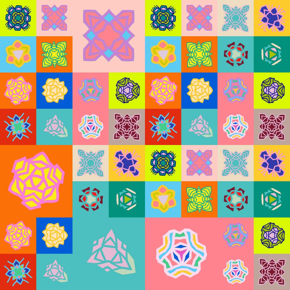 Colorful Geometric Patterns by Vivian Kim — canvas wall art