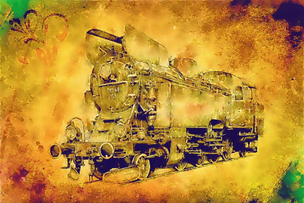 Vintage Steam Locomotive by Rafal Kulik — canvas wall art