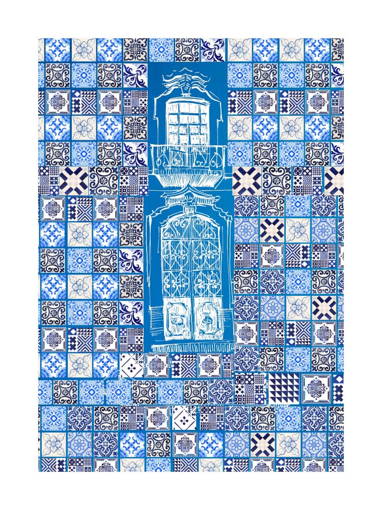 Portuguese Tile Facade by Awol Art Alex — canvas wall art