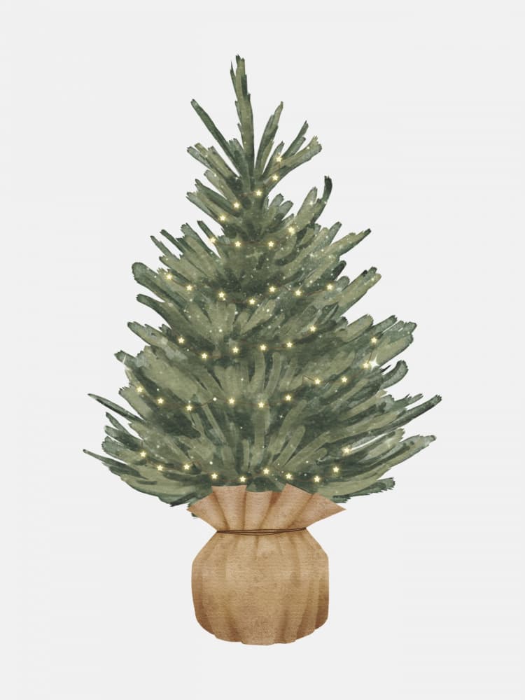 Cozy Burlap Christmas Tree by Jolly and Dash — canvas wall art