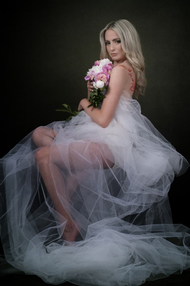 Ethereal Woman With Flowers by Bogdan Negoita — canvas wall art