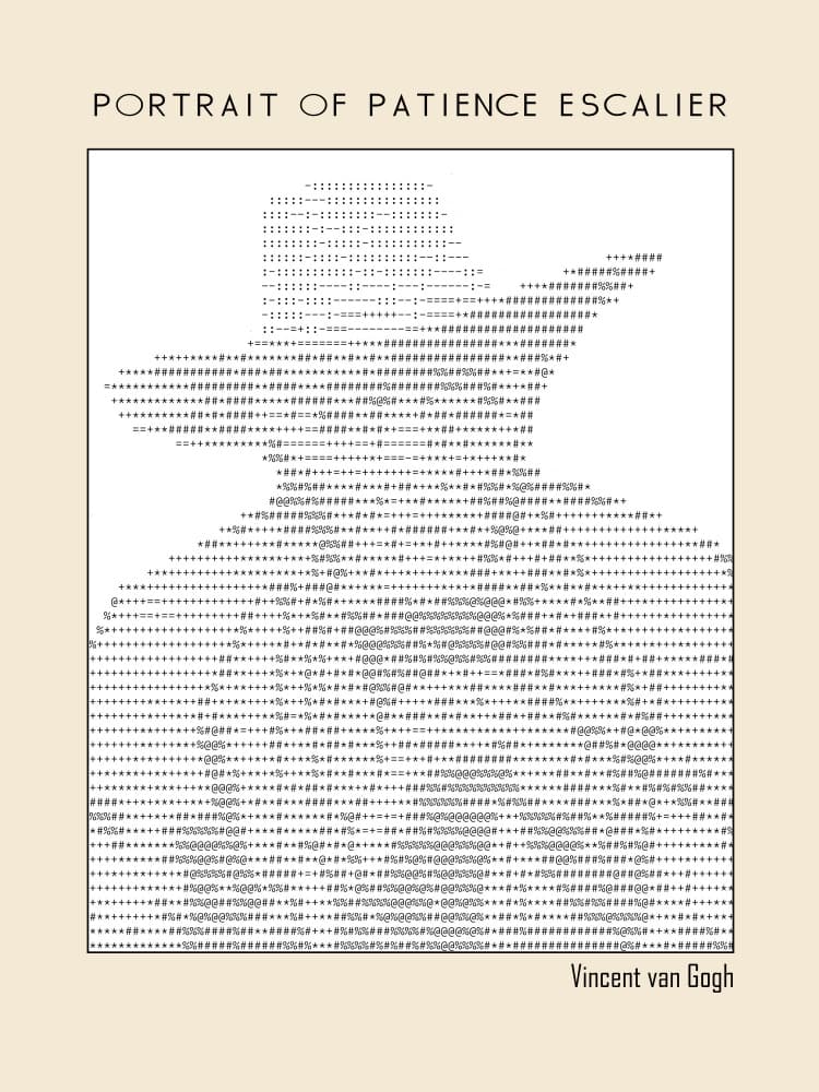 Stylized Text Character Portrait by Doa Project — canvas wall art