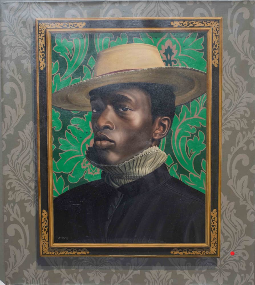 Elegant Man in Hat by Damilare Jamiu — canvas wall art
