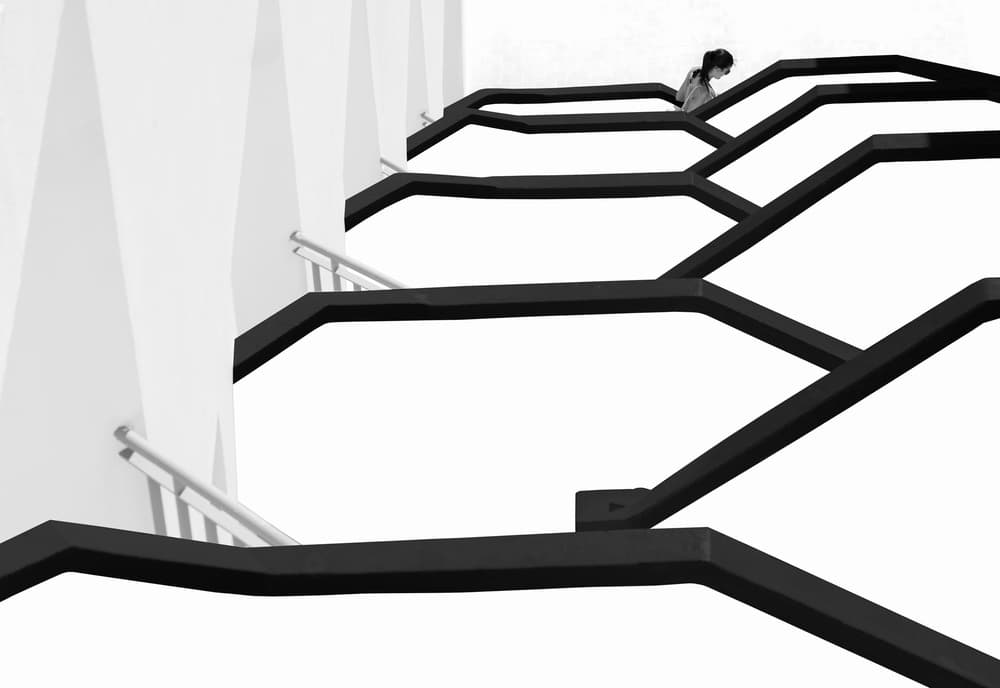 Woman Geometric Balcony by Rui Correia — canvas wall art
