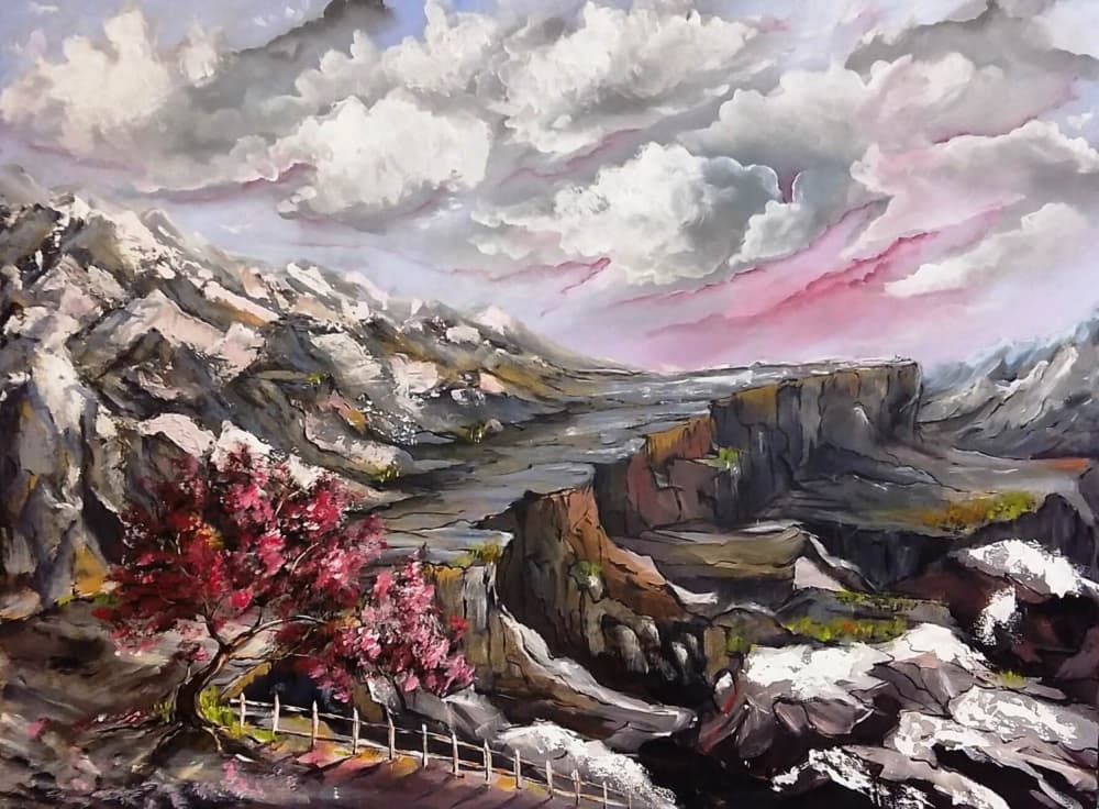 Vibrant Mountain Landscape by Anda Bieza — canvas wall art