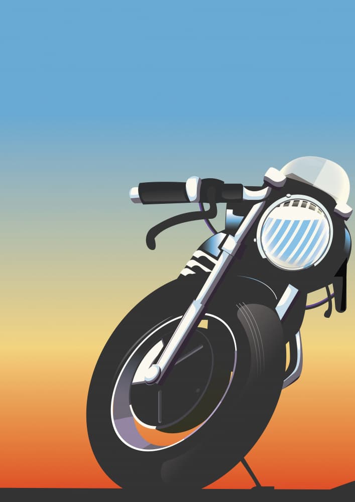 Cafe Racer Sunset Ride by Nicholas — canvas wall art