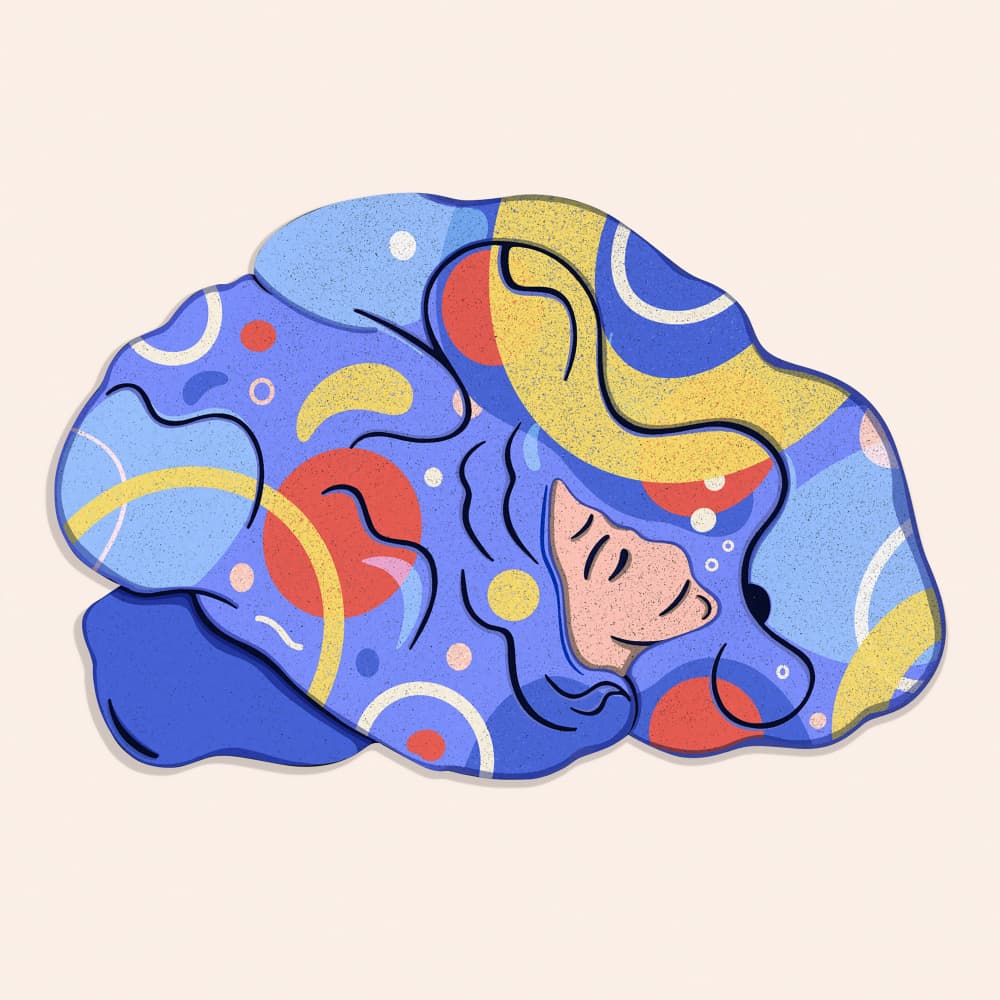 Colorful Abstract Brain by Jonathan Cañamar — canvas wall art
