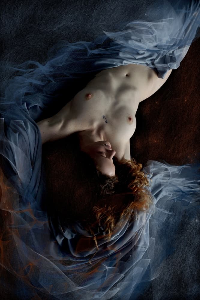 Ethereal Blue Figure by Olga Mest — canvas wall art