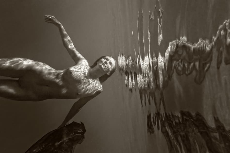 Serene Underwater Nude by Dmitry Frizel — canvas wall art