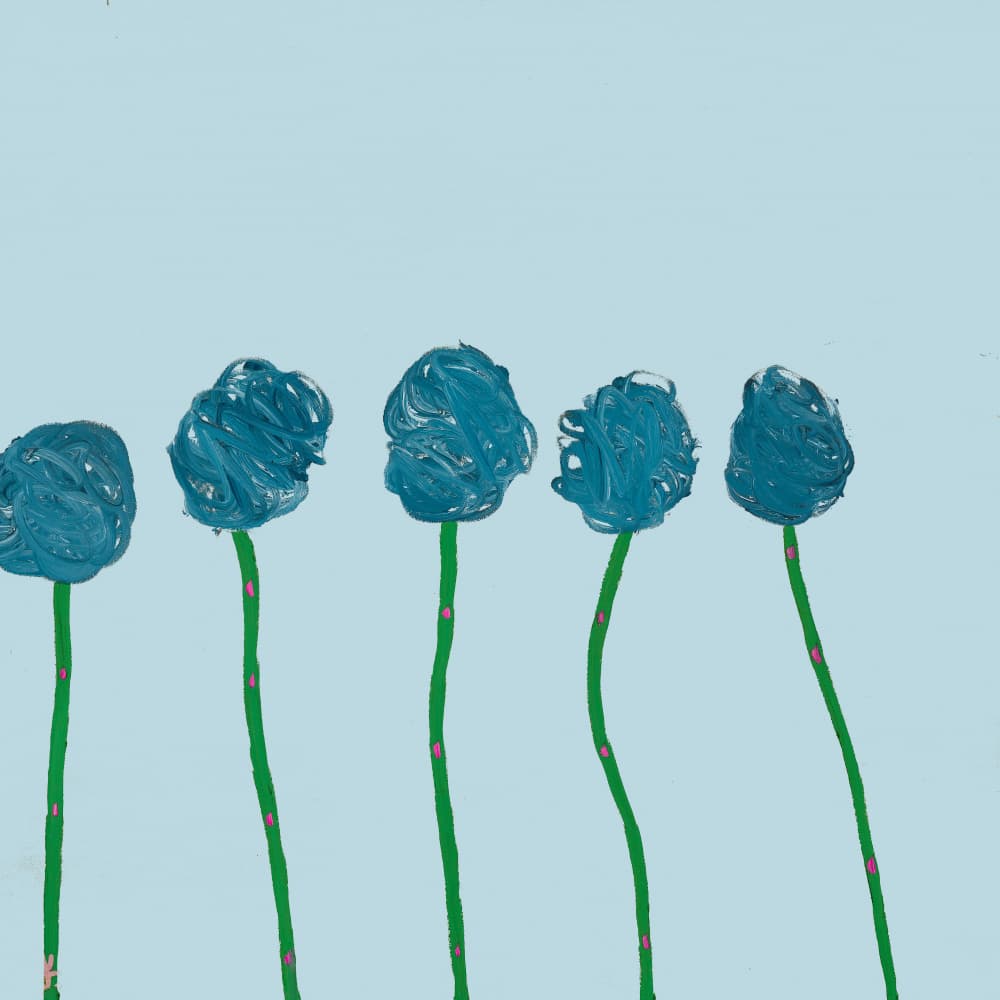 Simple Blue Blossoms by Helen Joynson — canvas wall art