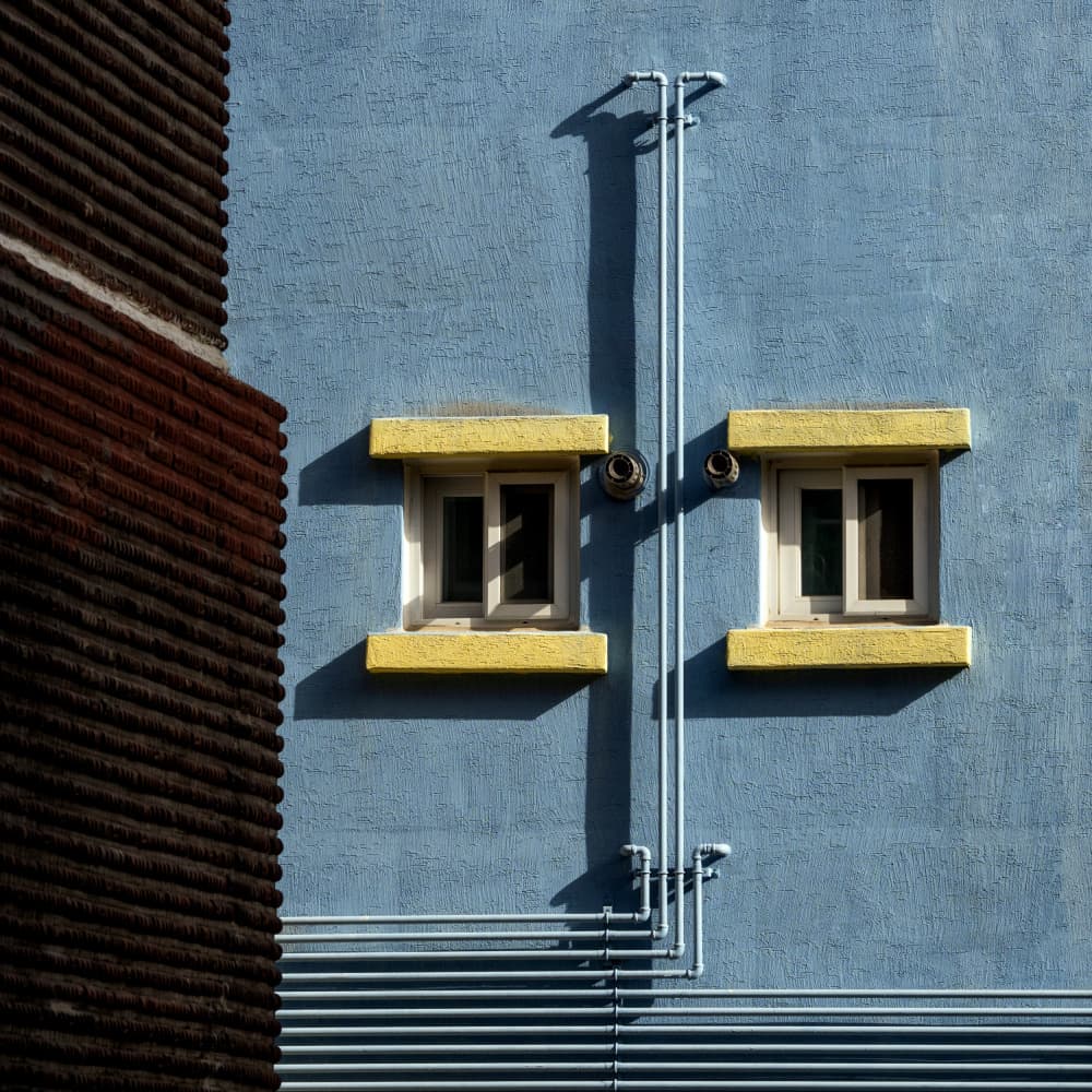 Geometric Blue Facade by HAN dong hee — canvas wall art