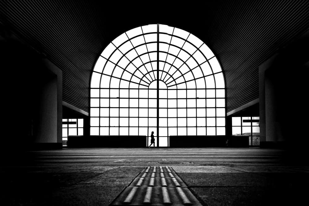 Arched Window Silhouette by Jorge Pimenta — canvas wall art