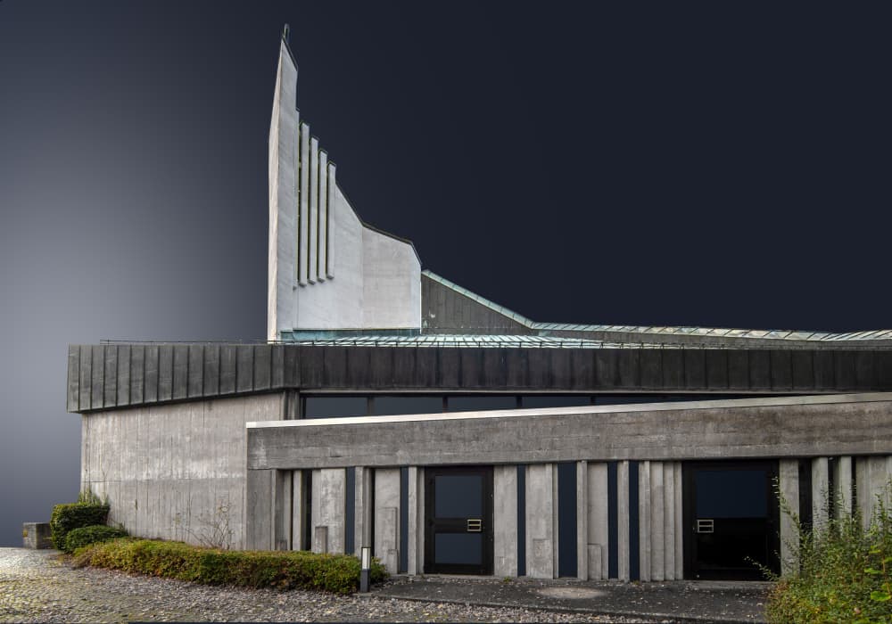 Modern Concrete Church by Hans Günther — canvas wall art